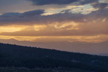 Dawn scene in mountains Aegean region of Turkey