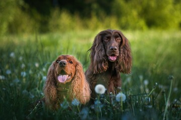 English Cocker Spaniel in a spring park