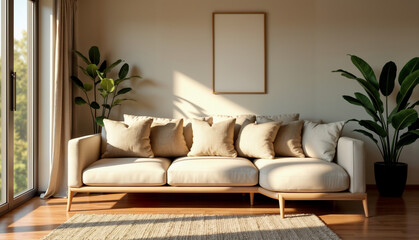 Cozy Living Room with Modern Sofa and Natural Light