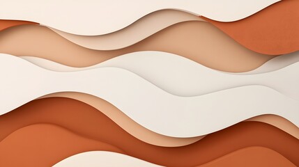 Abstract Wavy Papercut Background Design in Earthy Tones