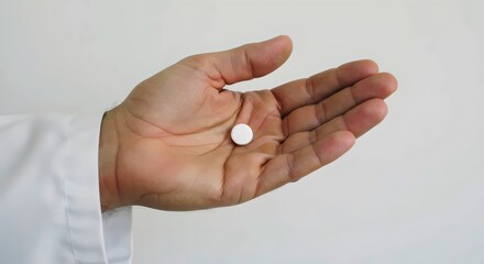 Fototapeta premium Close-Up of Pill Organization and Dosage in a Physician’s Palm for Health Planning Context 