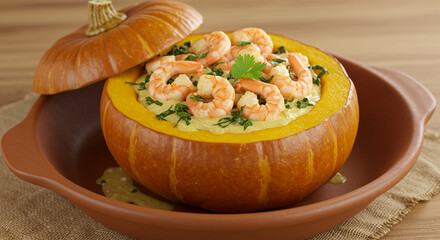 Shrimp in pumpkin