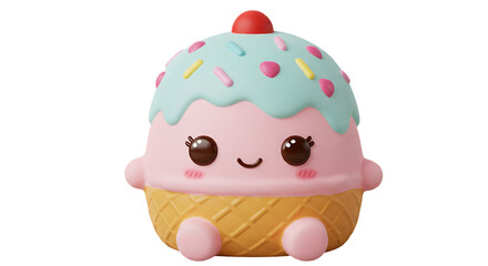 Cute Cupcake Squishy Toy isolated on transparent background
