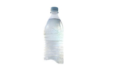 A bottle of water, the idea is to recycle plastic bottles, think green, 3d render