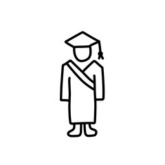 graduation doodle icon