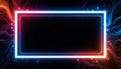 Fototapeta premium Abstract neon frame design with vibrant colors.