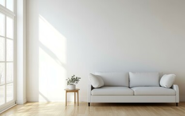 Fototapeta premium Modern Minimalist Living Room Interior Design