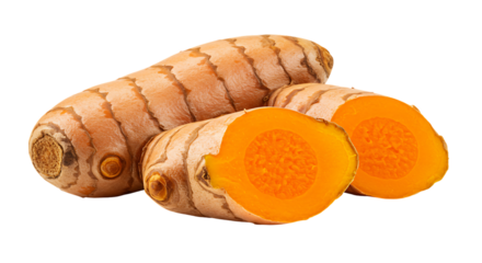 Turmeric root isolated on transparent background