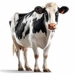 Holstein Cow HighResolution Farm Animal Image isolated on white Background