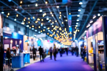 Blurred Exhibition Hall with Many People