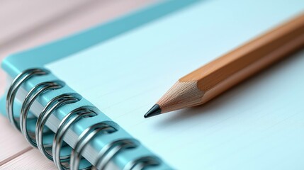 Spiral bound notebook with pencil