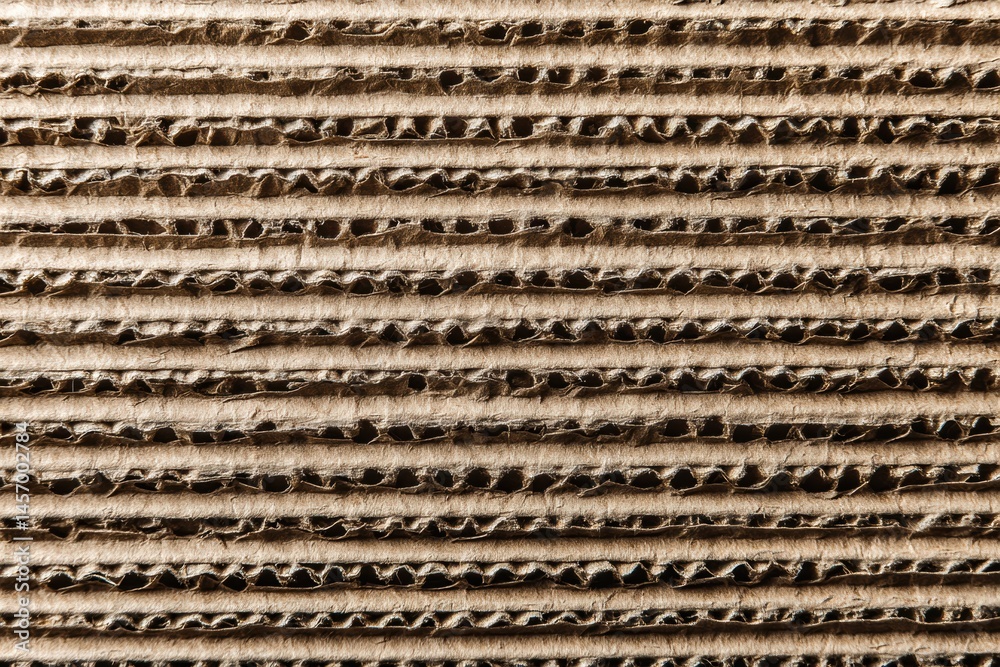 Fototapete close-up view of corrugated cardboard texture on a neutral background showcasing intricate patterns 