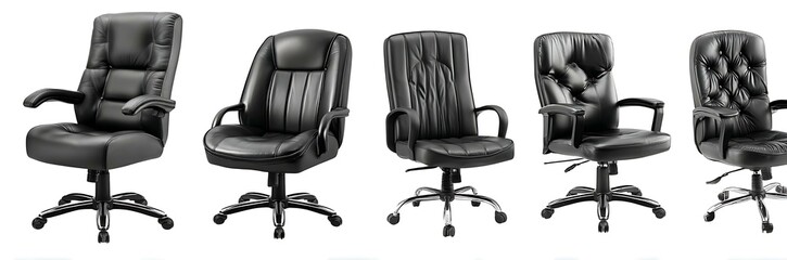 Various Modern Black Leather Office Chairs