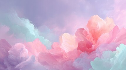 Fototapeta premium Pastel Dreamy Abstract Floral Cloudscape