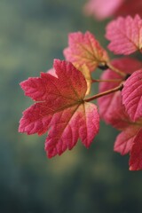 Close-up of Vibrant Autumn Leaf Detail