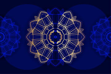 Symmetrical Decorative Design with Complex Star Mandala Elements

