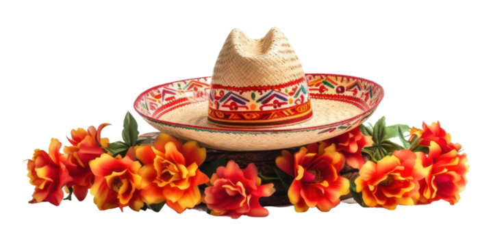 PNG Sombrero white background celebration decoration.