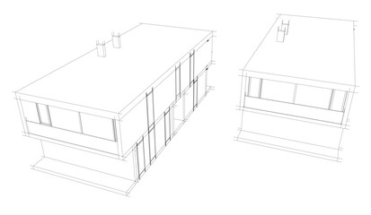 Fototapeta premium Architectural drawing vector 3d illustration