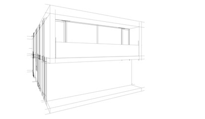 Architectural drawing vector 3d illustration
