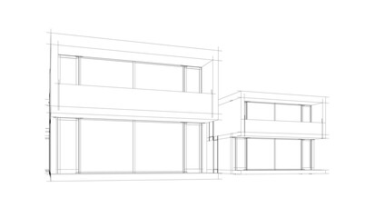 Architectural drawing vector 3d illustration