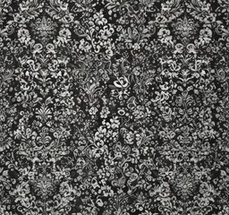 Elegant gothic damask; black and white seamless floral & geometric wallpaper , baroqu, floral, illustration