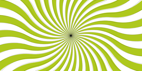 Abstract vibrant optical illusion pattern and radial olive with white stripes. Summer sunny and radial. Vintage beam sunburst texture. Radial sunrise or sunset light retro Spiral radial.
