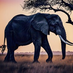 Fototapeta premium A silhouette of an elephant