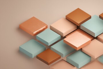 Obraz premium Abstract Geometric Shapes Composition in Pastel Colors