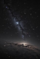 Fototapeta premium Myriad twinkling stars across inky black, distant galaxies , dark, cosmos