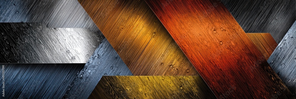 Poster Merging Metal and Enamel Textures Create an Abstract Concept of Color and Depth in a Modern Artistic Representation Generative AI