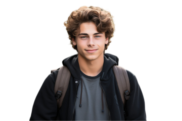Smiling Young Male Student Holding Books – Portrait of Happy Male Student with Books in Classroom or Study Setting