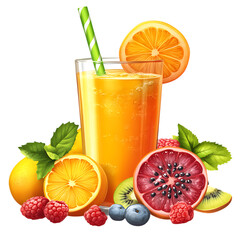 Refreshing fruit juice with assorted fruits