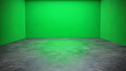 Empty Green Room Studio Interior