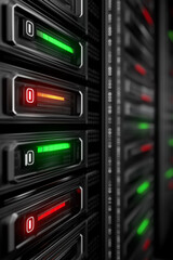 Naklejka premium Green data center sustainability cloud services. Renewable energy IT solutions. Energy efficiency digital transformation. Eco-friendly infrastructure. Renewable energy in high-performance systems