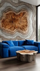 Modern Interior Design with Wooden Coffee Table