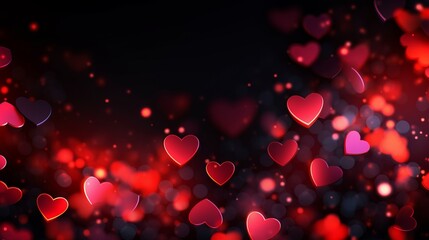 Valentines and Wedding day blinking background Animation 4k Heart Romantic Abstract Glow Particles Abstract Christmas hearts shape flowing, valentine day love relationship holiday. 3D Illustration