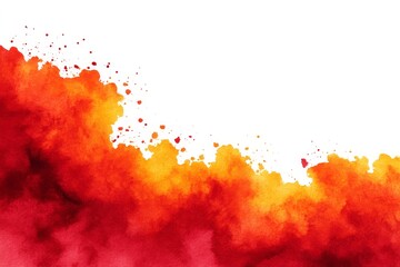 Abstract Red and Orange Watercolor Wash - Vibrant red and orange watercolor paint splatters and washes create a dynamic