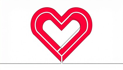 red heart on white background