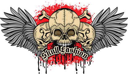 gothic sign with skull, grunge vintage design t shirts
