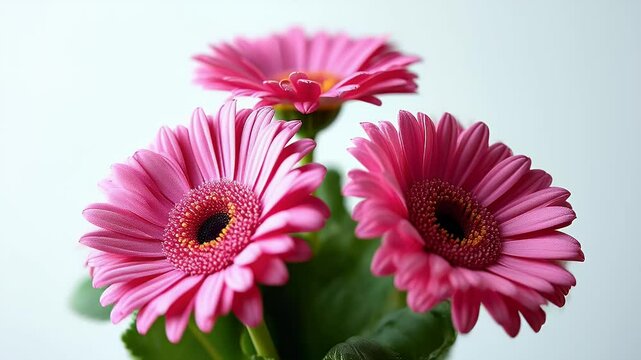 Vibrant Pink Blossom with Detailed Petals Isolated on a White Surface