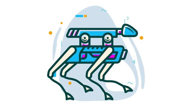 Artificially intelligent Robotic pets animation, imaginary animals characters animated video Artificial intelligence Clip Natural Language Processing footage Machine Learning motion graphic