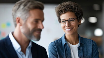 A focused office environment with effective team communication