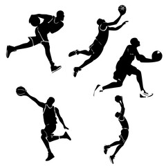 basketball players silhouettes