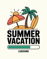 Naklejka premium Summer T-Shirt Design Vector, Typography t-shirt Design, Summer vector Art & Illustration