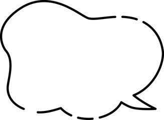 ゆるふわな雲型のシンプルふきだし(右しっぽ)