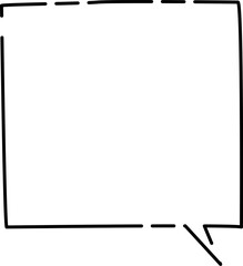 四角の隙間のあるシンプルふきだし(しっぽ右)