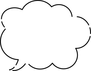 モコモコ雲型のシンプルふきだし(しっぽ左)