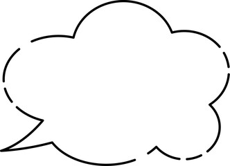 モコモコ使いやすいシンプルなふきだし(しっぽ左)