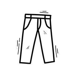 Hand Drawn Long Pants Illustration. Doodle Vector. Isolated on White Background - EPS 10 Vector