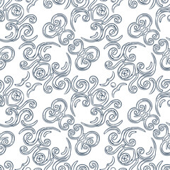 Seamless pattern. Black and white geometric pattern with thin lines. Vector illustration.